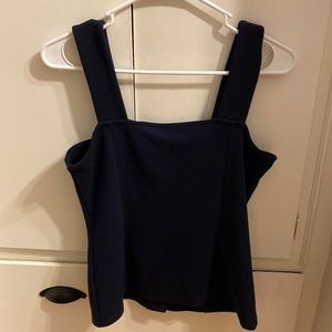 Ann Taylor navy heavy weight tank with button detail xs
